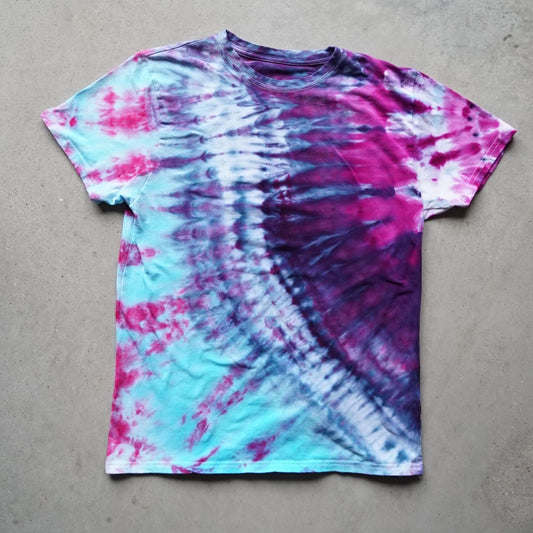Blue Violet Diagonal Ice Dye Tee