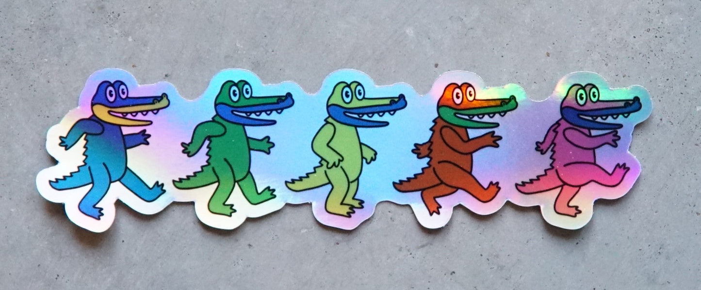 KGLW - Dancing Gators Tie Dye LONG SLEEVE Shirt & Holographic Bumper Sticker